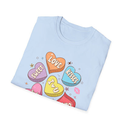 Sweet Retro Conversation Hearts T-Shirt - Adorable Valentine's Day Love Gift Tee for Her