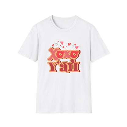 Retro Xoxo Y'all T-Shirt | Groovy Hearts Southern Charm Love Tee | Sweet Valentine's Day & Galentine's Gift | Trendy Hugs & Kisses Shirt