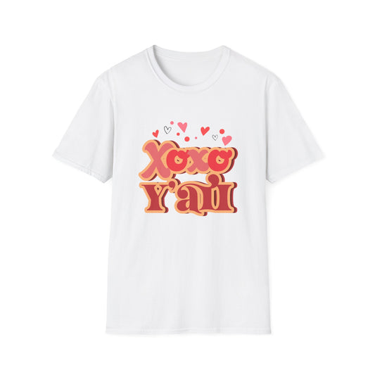 Retro Xoxo Y'all T-Shirt | Groovy Hearts Southern Charm Love Tee | Sweet Valentine's Day & Galentine's Gift | Trendy Hugs & Kisses Shirt