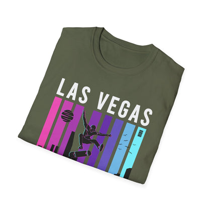 Dynamic Neon Skater T-Shirt | Urban City Skyline Streetwear Tee | Vibrant Skateboarding Style Apparel for All
