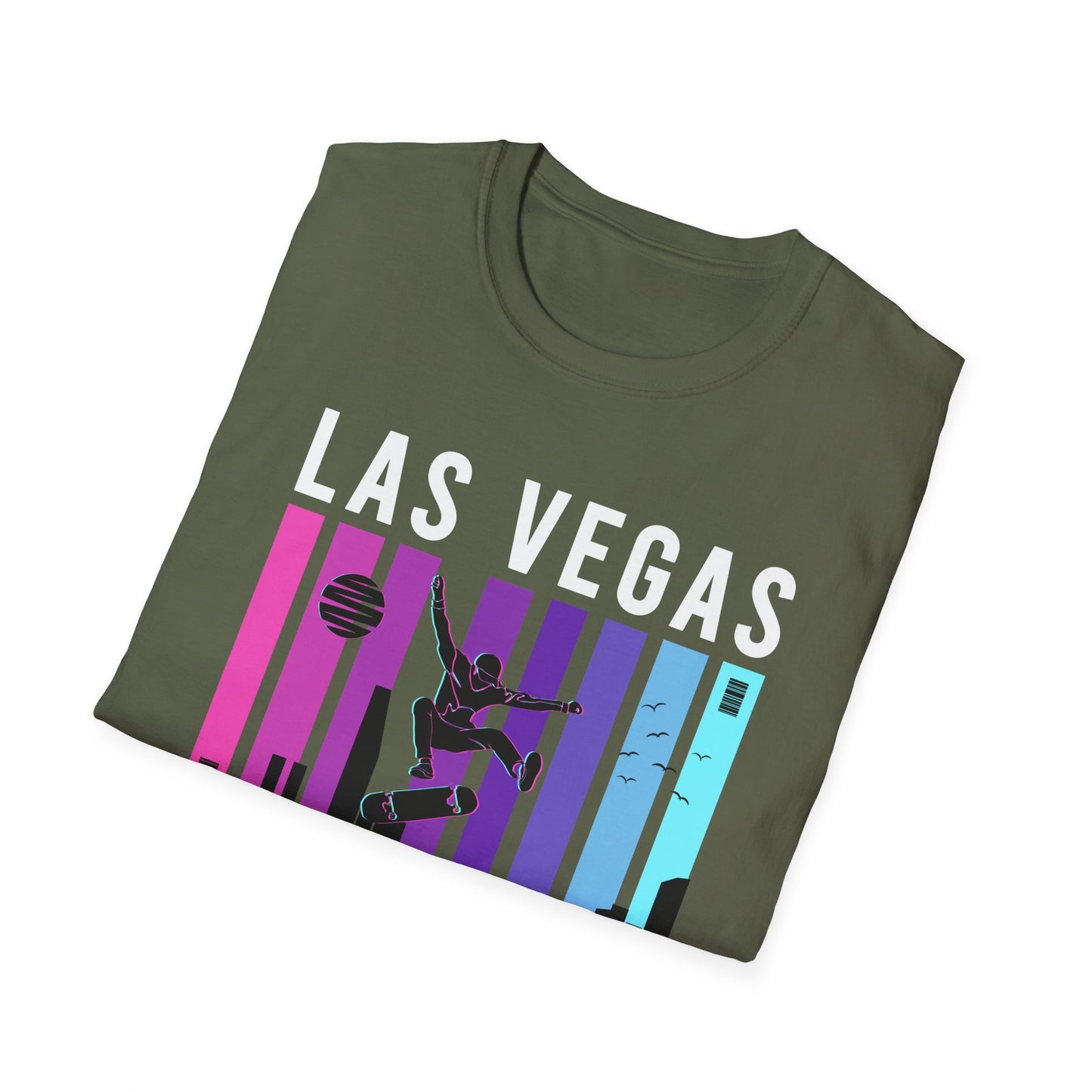 Epic Skateboarder City Sunset T-Shirt - Vibrant Urban Skate Streetwear Tee for Dynamic Style & Skater Enthusiasts
