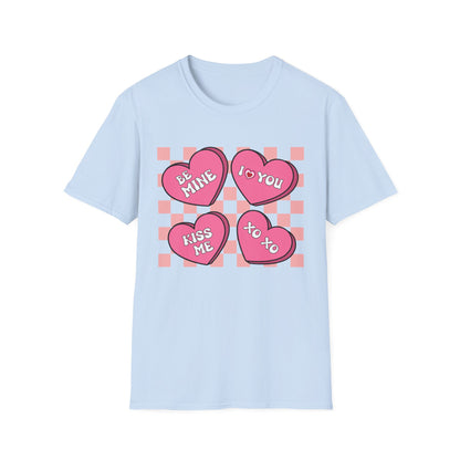 Charming Retro Valentine's Day T-Shirt | Sweet Conversation Hearts Love Tee | Adorable Be Mine Couple Gift