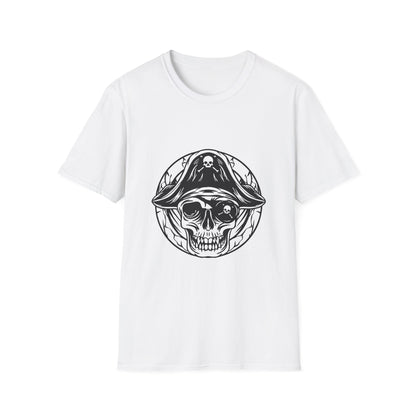 Epic Pirate Skull T-Shirt - Bold Eye Patch & Captain's Hat Design - Unique Skeleton Tee for Adventurers & Halloween