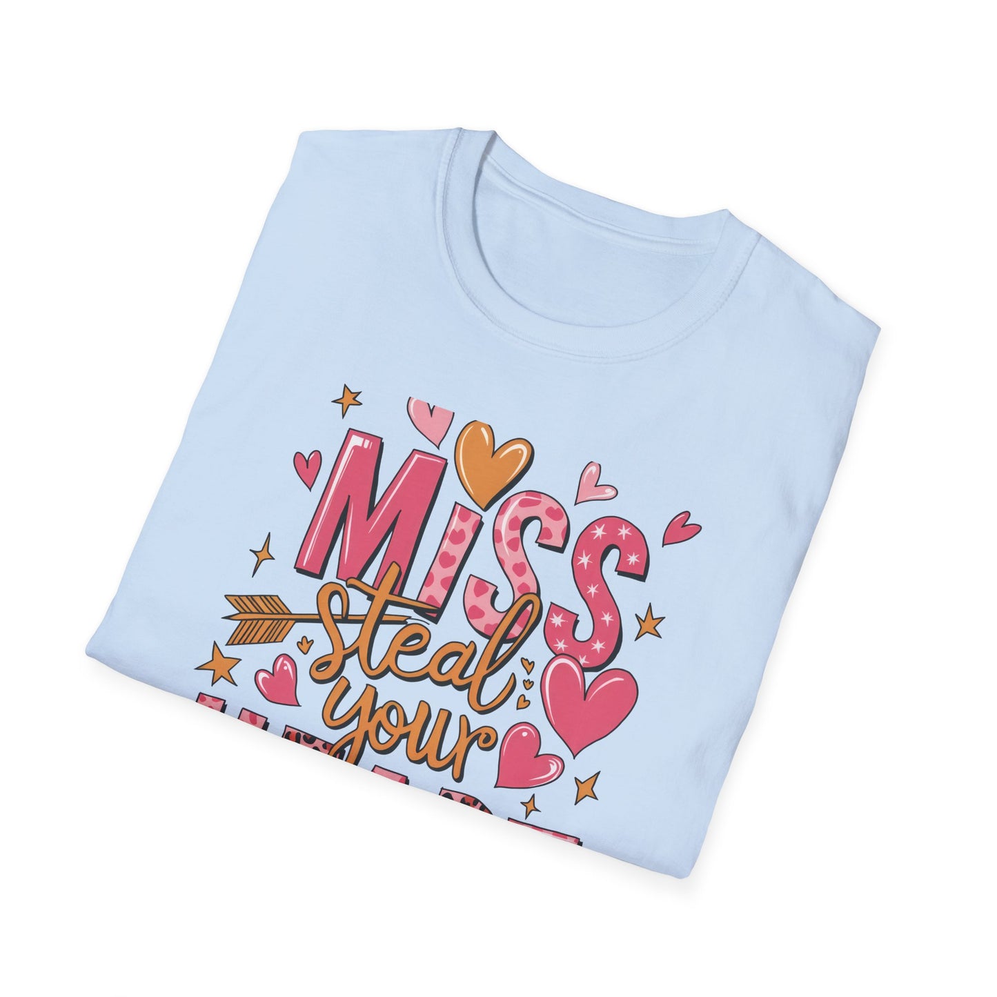 Miss Steal Your Heart T-Shirt | Adorable Valentine's Day Love Tee | Pink Leopard Print & Cupid's Arrow Shirt