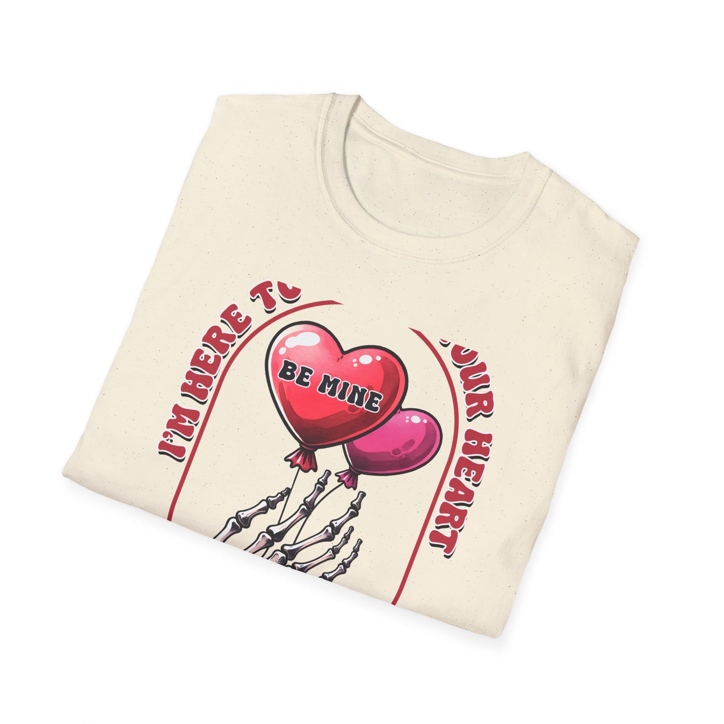 Edgy 'Steal Your Heart' T-Shirt | Skeleton Hand & Heart Balloons | Unique Valentine's Day Love Tee for Couples