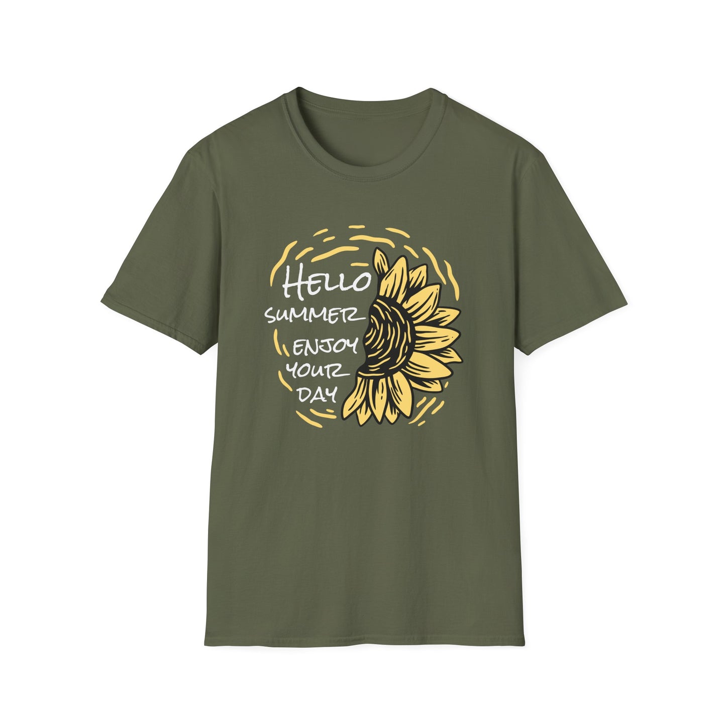 Radiant Half Sunflower T-Shirt | Unique Hand-Drawn Floral Tee for Sunny Vibes & Nature Lovers