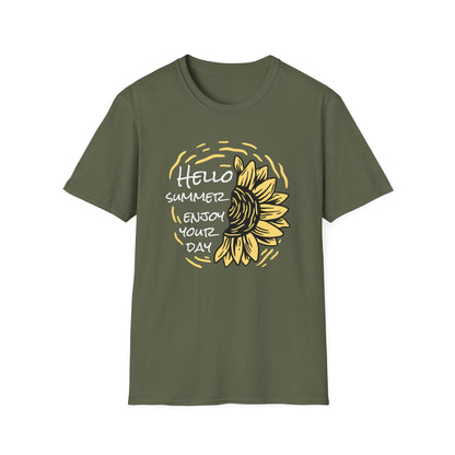 Radiant Half Sunflower T-Shirt | Unique Hand-Drawn Floral Tee for Sunny Vibes & Nature Lovers