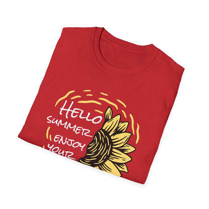 Radiant Half Sunflower T-Shirt | Unique Hand-Drawn Floral Tee for Sunny Vibes & Nature Lovers