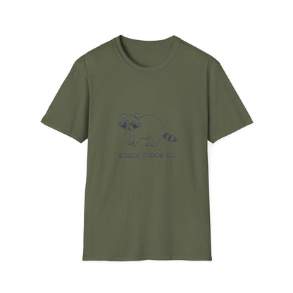 Hilarious Raccoon 'Snack Mode On' T-Shirt | Comfy Foodie Animal Tee | Unique Embroidered Look Gift for Snack Lovers