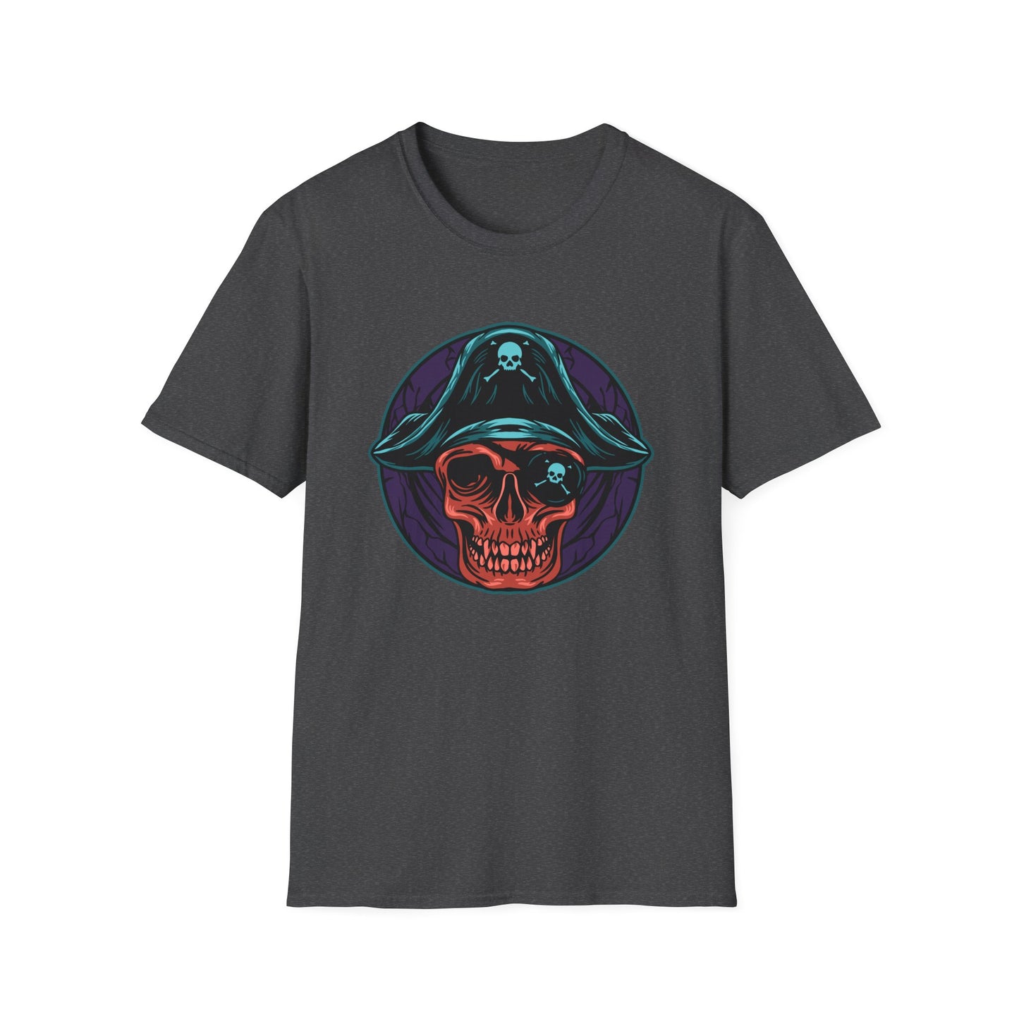 Epic Pirate Skull T-Shirt | Bold Tricorn Hat & Eye Patch Graphic Tee | Unique Adventure Apparel for Pirate Fans