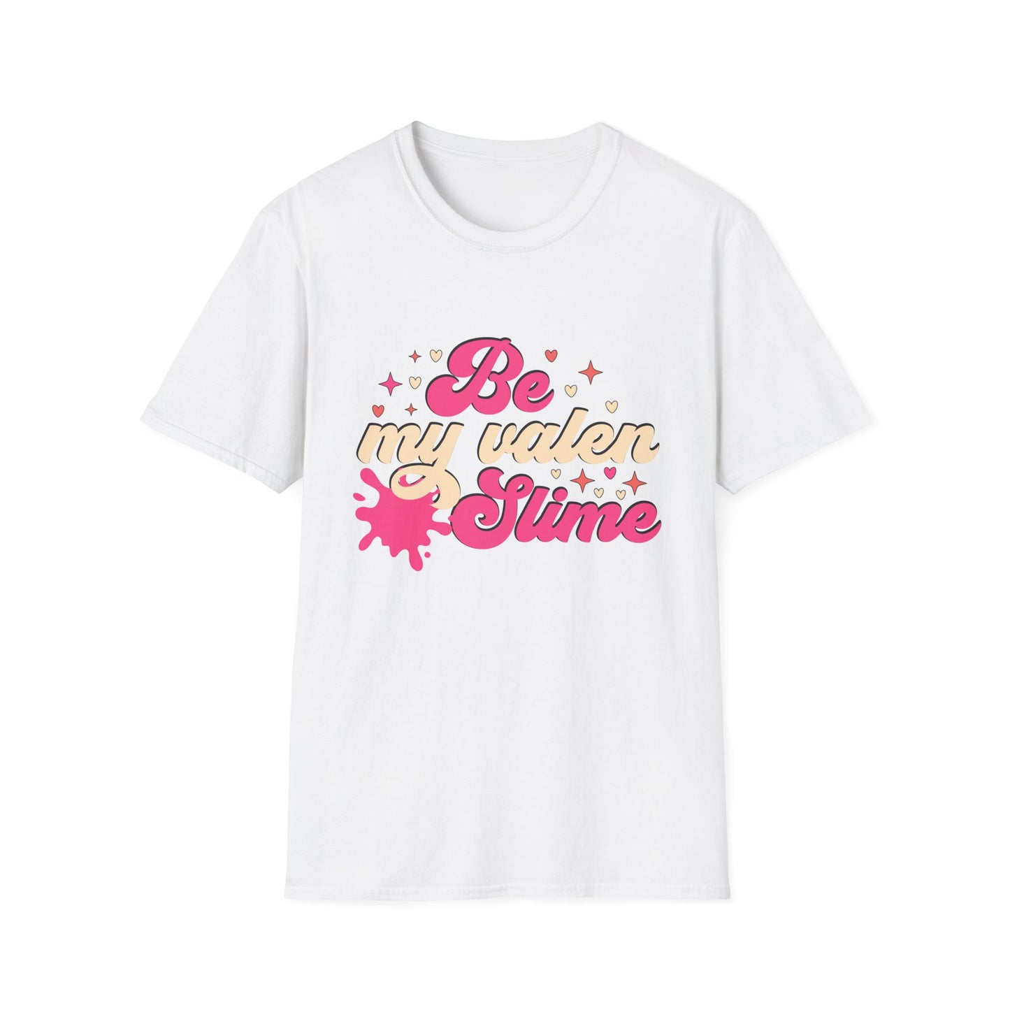 Unique Be My Valen Slime T-Shirt | Witty Valentine's Day Tee | Retro Slime Lover Gift | Adorable & Funky Pink Hearts