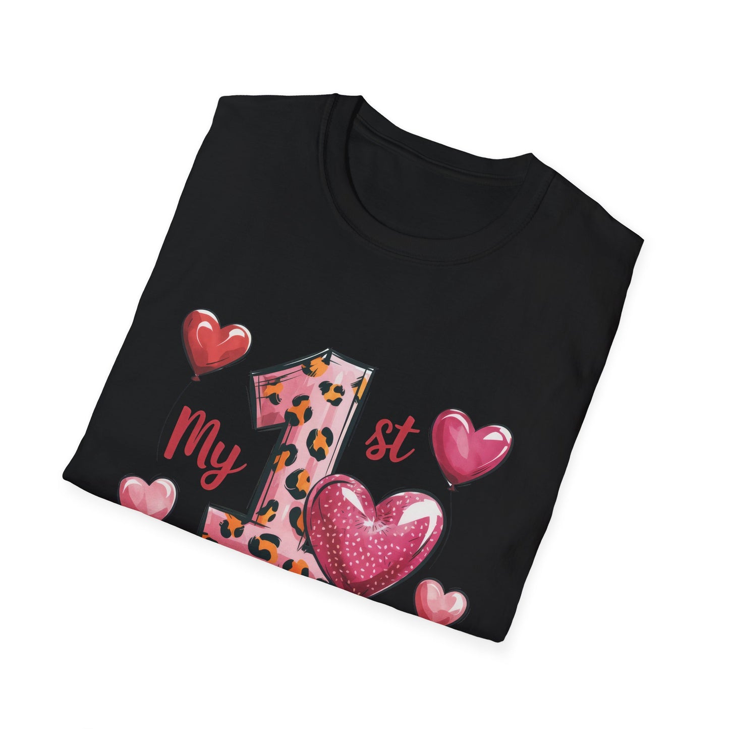 My 1st Valentine's Day Baby T-Shirt - Adorable Leopard Heart Infant Tee | Unique Milestone Gift
