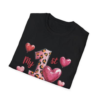 My 1st Valentine's Day Baby T-Shirt - Adorable Leopard Heart Infant Tee | Unique Milestone Gift