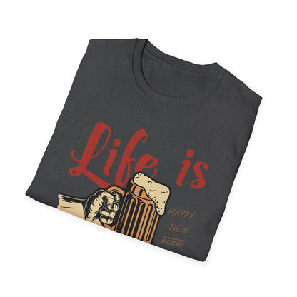 Life is BREWTIFUL Beer Lover T-Shirt - Funny Craft Beer Graphic Tee for Men & Women | Happy New Beer Gift