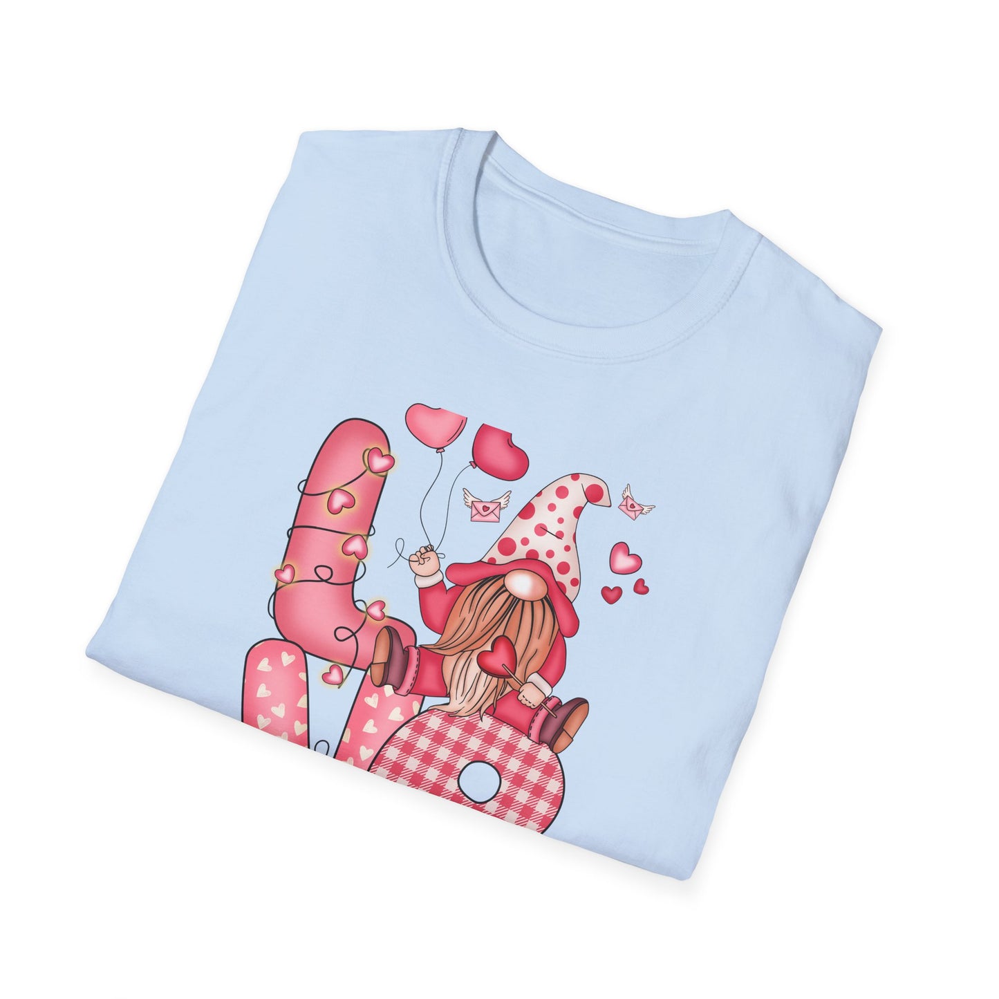 Charming Valentine's Gnome LOVE T-Shirt | Cute Hearts & Romantic Holiday Tee for Couples & Sweethearts