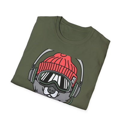 Rad Husky DJ T-Shirt | Cool Dog with Headphones & Goggles Tee | Awesome Winter Sport & Music Lover Gift Idea