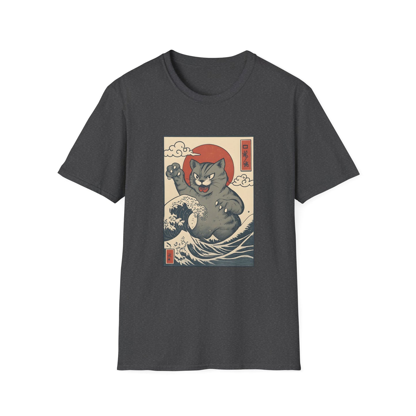 Ukiyo-e Cat Monster Funny Graphic Tee