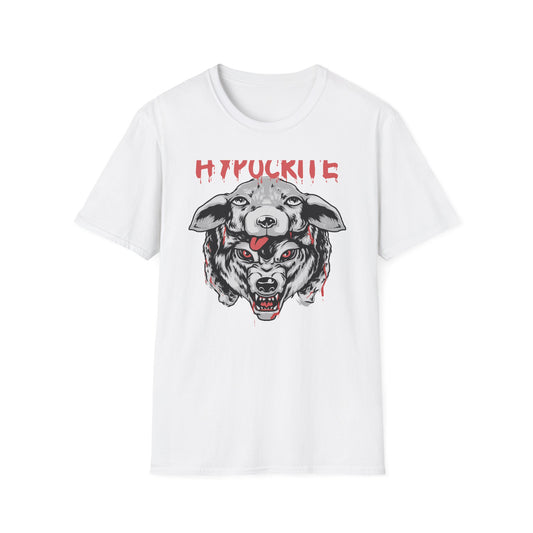Bold Hypocrite T-Shirt: Fierce Wolf in Sheep's Clothing Design | Unapologetic Edgy Statement Graphic Tee