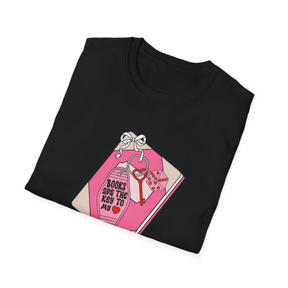 Books Are The Key To My Heart T-Shirt - Adorable Book Lover Tee for Readers & Bibliophiles