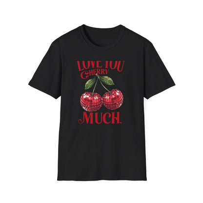 Sparkling Disco Cherry Love T-Shirt | 'Love You Cherry Much' Punny Tee | Retro Valentine's Gift | Unique Graphic Tee