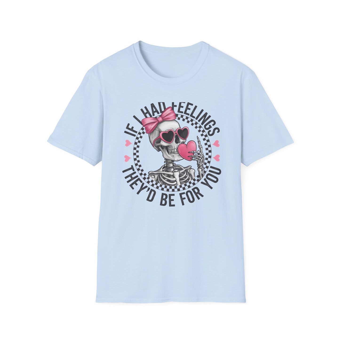 Sarcastic Skeleton Love T-Shirt | Edgy Pink Heart Sunglasses & Bow Graphic Tee | Funny Valentine's Day Gift for Her