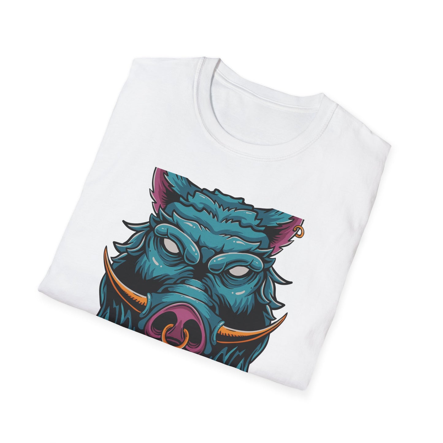 Fierce Wild Boar T-Shirt | Mystic Cyberpunk Hog Head Tee | Bold Streetwear Animal Art | Unique Tattoo Style Gift