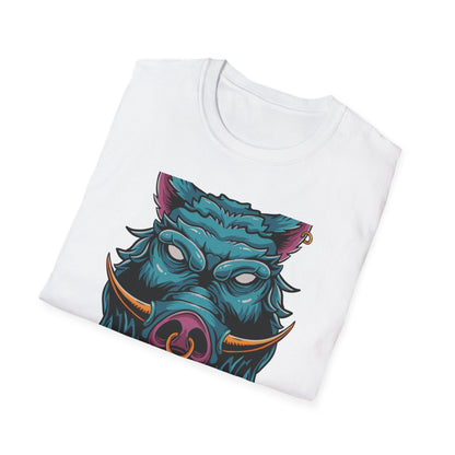 Fierce Wild Boar T-Shirt | Mystic Cyberpunk Hog Head Tee | Bold Streetwear Animal Art | Unique Tattoo Style Gift
