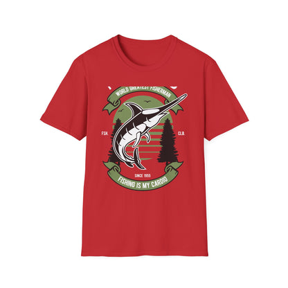 Epic World's Greatest Fisherman Marlin T-Shirt - 'Fishing Is My Cardio' Angler Tee Gift for Dad & Deep Sea Enthusiasts