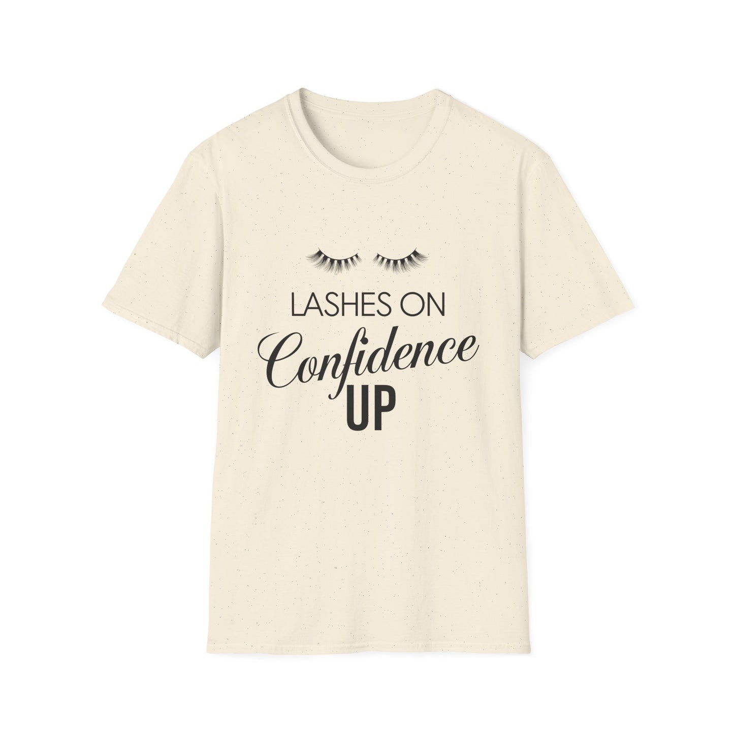Empowering 'Lashes On Confidence Up' T-Shirt | Chic Lash Lover Tee for Women | Trendy Beauty Queen Gift