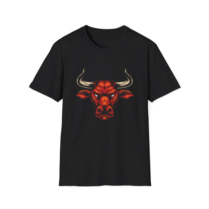Fierce Red Bull Head T-Shirt | Powerful Animal Spirit Tee | Bold Strength & Determination Design for Men & Women