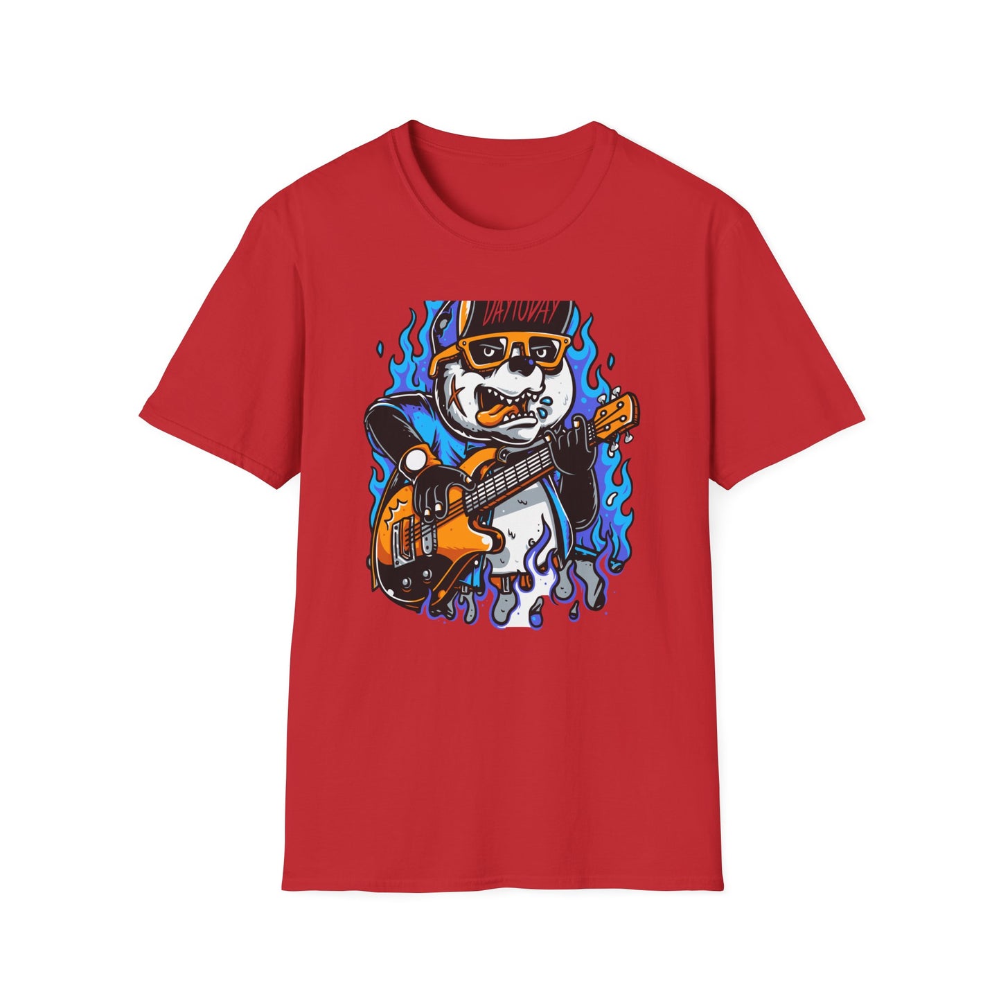 Epic Punk Rock Panda Guitar T-Shirt - Cool Musician Graphic Tee for Men & Women | Vibrant Streetwear Top