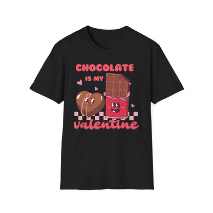 Charming Retro 'Chocolate is My Valentine' T-Shirt - Sweet Foodie & Galentine's Day Gift Tee