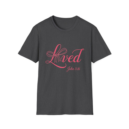 Inspiring 'Loved' John 3:16 Christian T-Shirt for Women - Beautiful Scripture Faith Tee Gift