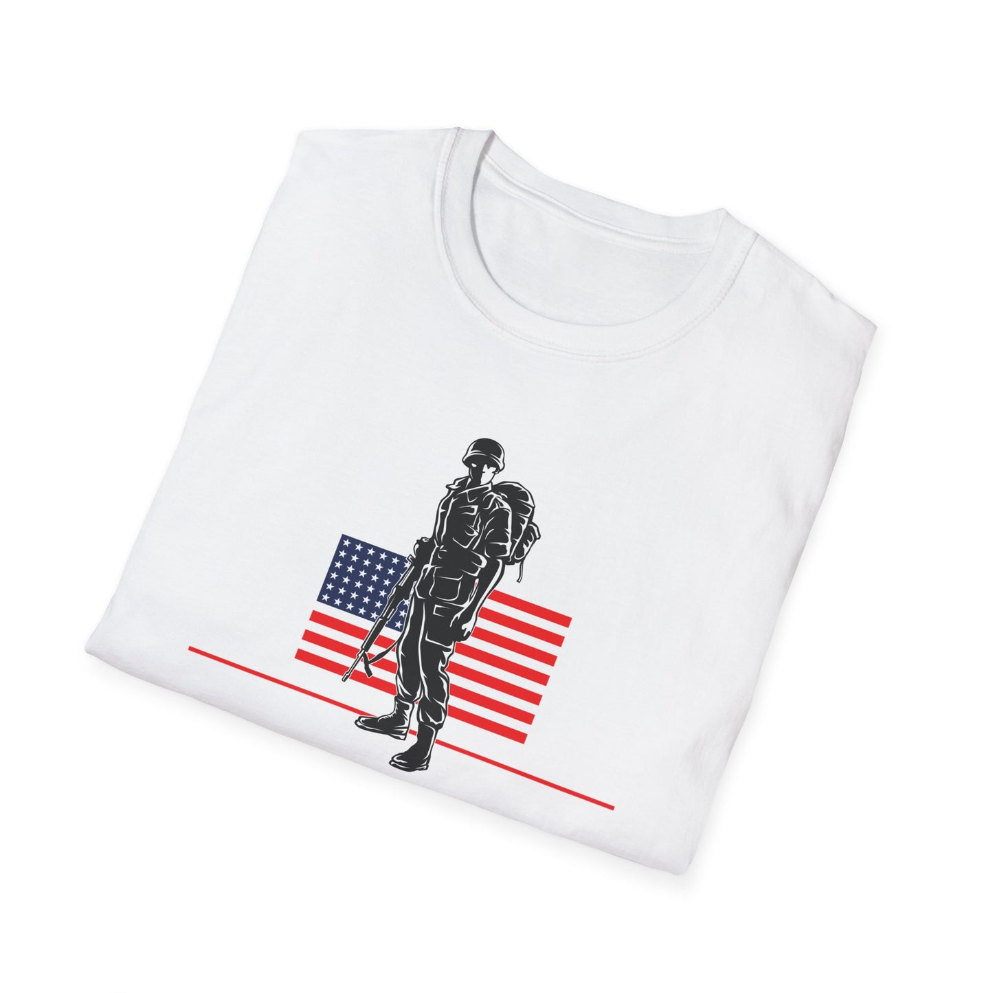 Iconic US Soldier & American Flag T-Shirt | Veterans Day Tribute Tee for Military Heroes & Patriots