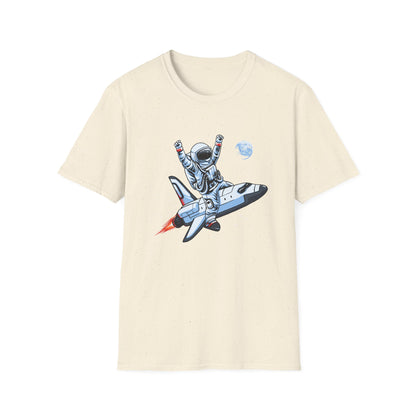 Blasting Off! Epic Astronaut Space Shuttle T-Shirt | Dynamic Galactic Adventure Tee for Space Lovers