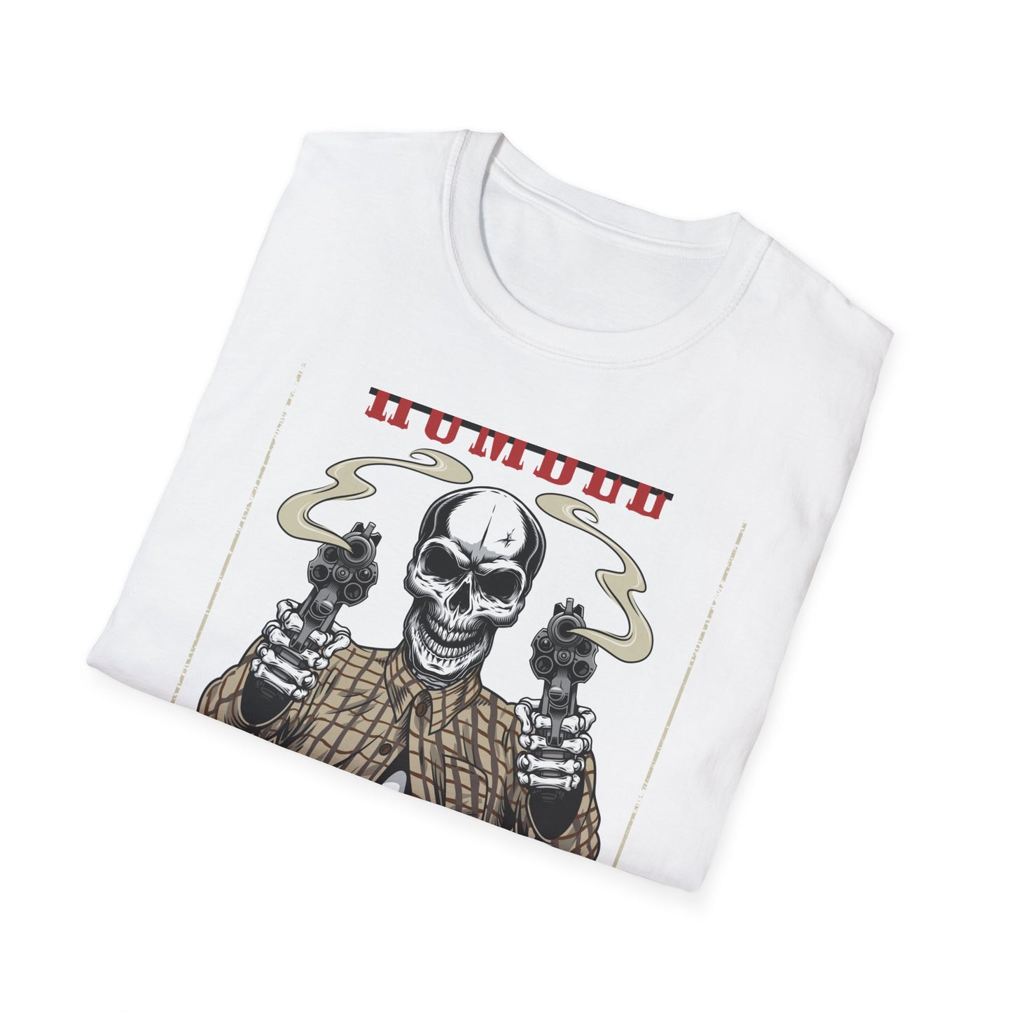 Stay Humble Hustle Hard Skull T-Shirt - Edgy Revolver Streetwear Tee for Men - Bold Urban Motivational Apparel