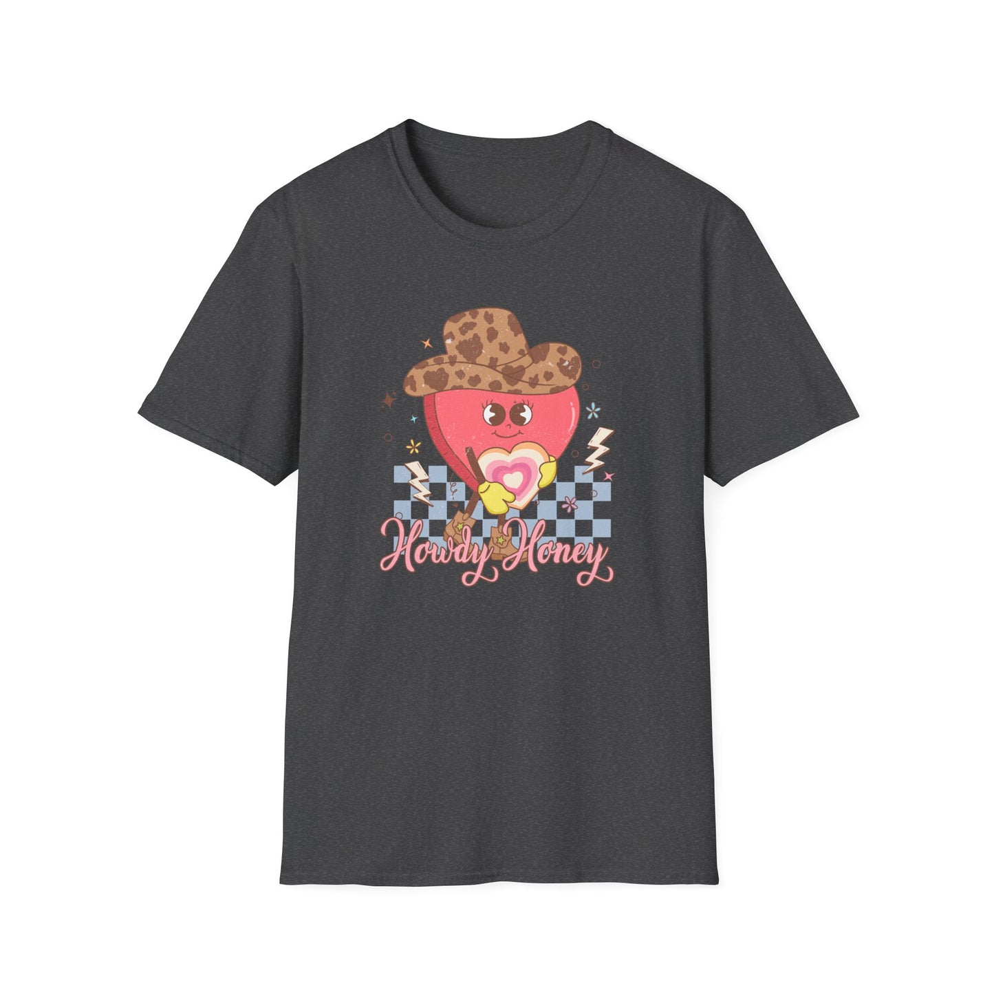 Groovy Cowgirl Heart "Howdy Honey" T-Shirt | Adorable Retro Western Sweetheart Tee for Women, Trendy Country Style