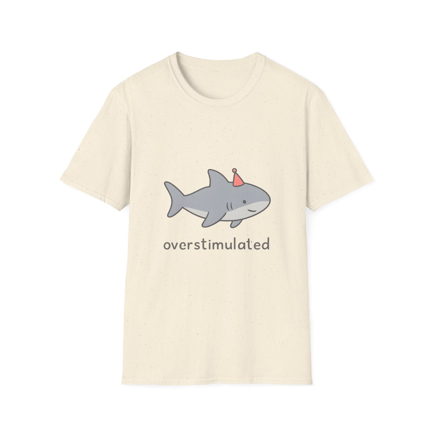 Overstimulated Shark Funny Graphic T-Shirt