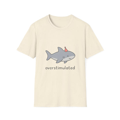 Overstimulated Shark Funny Graphic T-Shirt