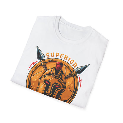 Superior Spartan Warrior T-Shirt: Epic Greek Helmet & Spears Design - Unleash Your Inner Strength