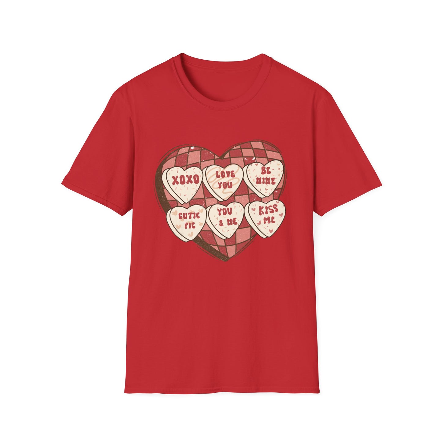 Charming Retro Conversation Hearts T-Shirt | Vintage Valentine's Day Sweetheart Candy Box Tee | Adorable Love Gift