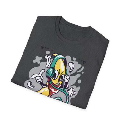 Epic Play Your Music Cool Banana T-Shirt | Retro Cartoon DJ Tee for Music Lovers | Vibrant & Unique Graphic Apparel