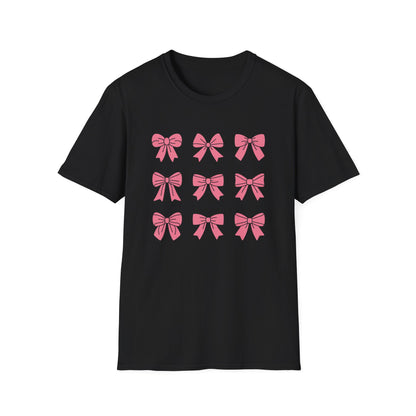 Charming Pink Bows T-Shirt | Adorable Coquette Aesthetic Tee for Women & Girls | Sweet Girly Fashion Top Gift
