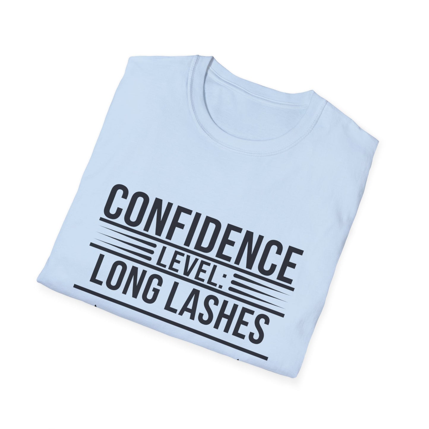 Empowering Confidence Level: Long Lashes T-Shirt | Chic Beauty Tee for Makeup Lovers & Lash Queens