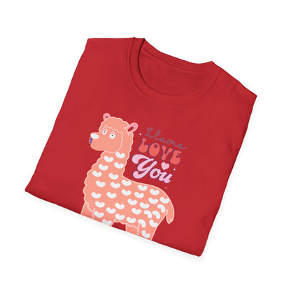 Sweet Llama Love You T-Shirt - Adorable Pink Llama Tee with Hearts & Stars - Perfect Valentine's Day Gift
