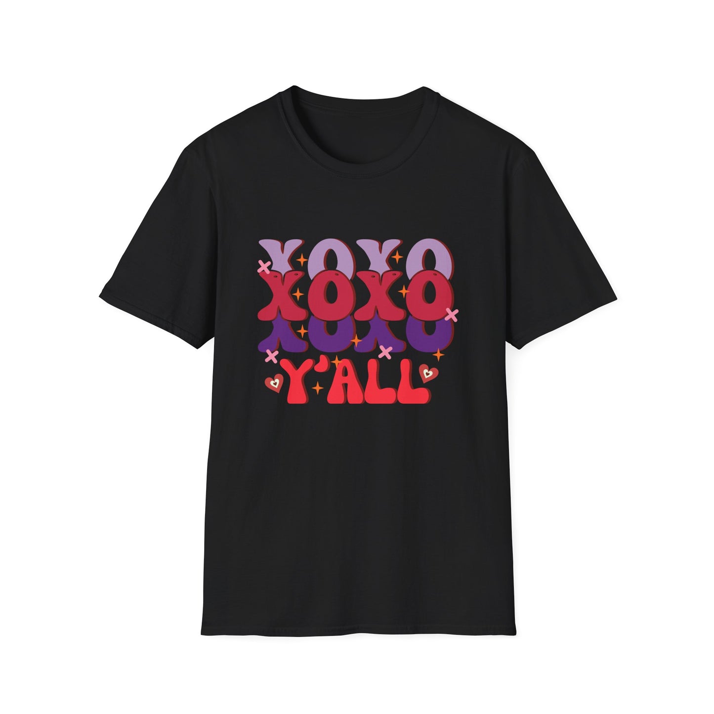 Groovy XOXO Y'all T-Shirt | Retro Valentine's Day Tee | Adorable Southern Love Graphic | Trendy Women's Gift
