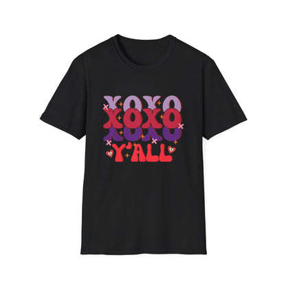 Groovy XOXO Y'all T-Shirt | Retro Valentine's Day Tee | Adorable Southern Love Graphic | Trendy Women's Gift