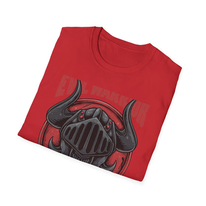 Epic Evil Warrior Horned Helmet T-Shirt | Menacing Dark Fantasy Skull Tee | Gamer Goth Apparel