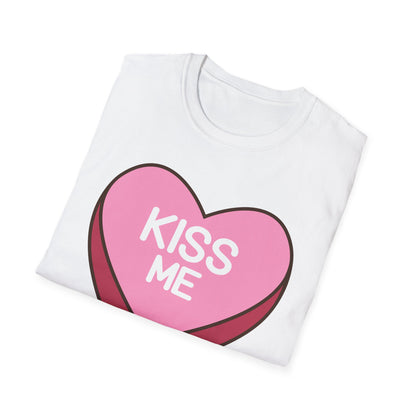 Adorable "Kiss Me" Conversation Heart T-Shirt | Sweet Valentine's Day Tee | Cute Romantic Candy Design Gift