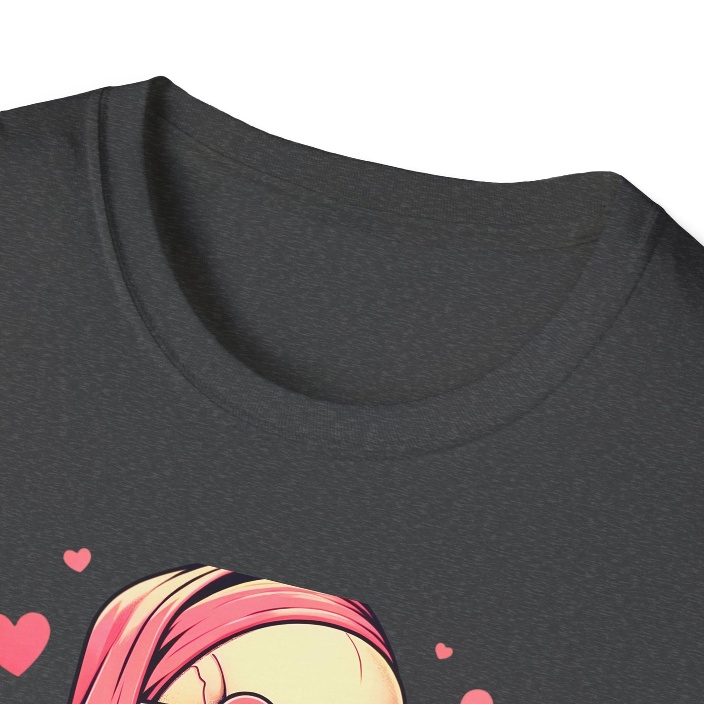 Trendy Pink Skeleton T-Shirt: Chill Vibes, Heart Sunglasses & Peace Sign Tee – Spooky Cute Aesthetic for Women & Teens